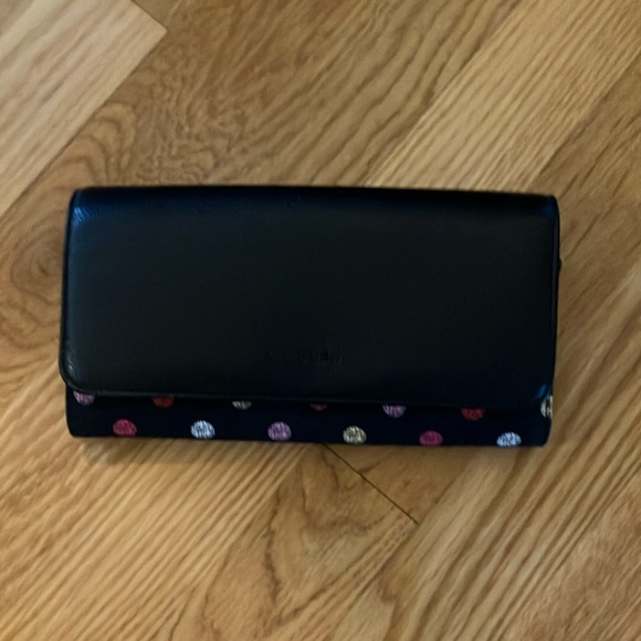 NWOT Vera Bradley Havana Rose Fabric/Faux Leather Polka Dot Wallet - Picture 1 of 8